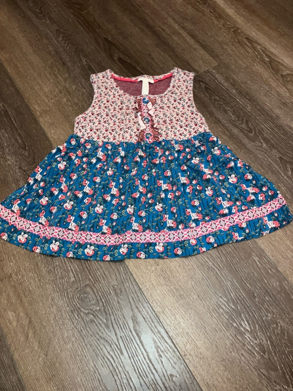 Matilda Jane Pink Purple Teal Floral Layered Top 6Y - Picture 3 of 10